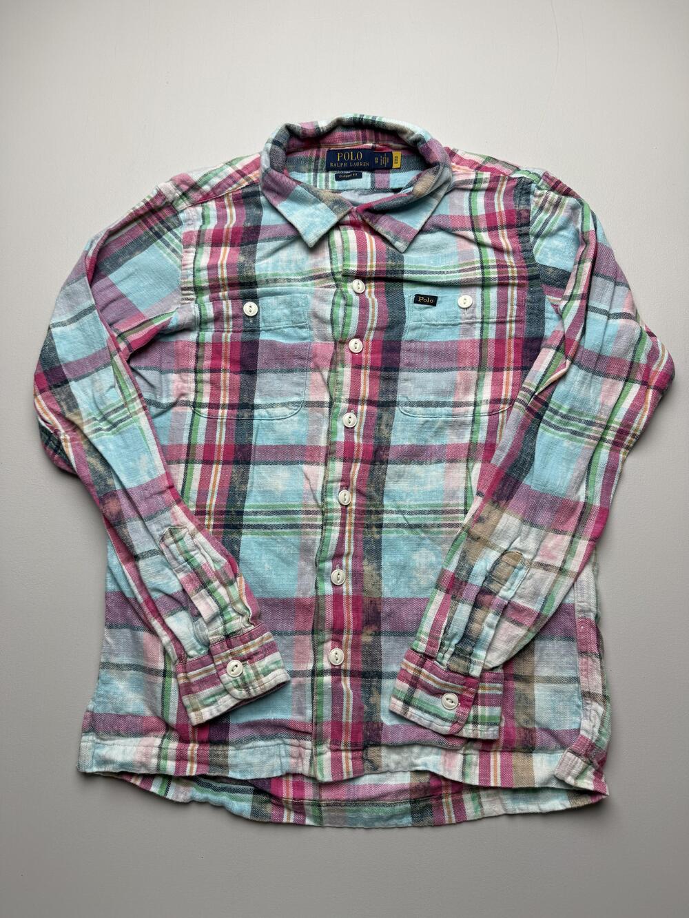 Polo Ralph Lauren Shirt Mens XS Multicolor Plaid Button Up Long Sleeve Casual